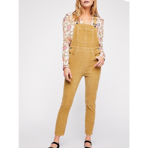 Free People slim ankle cord overalls - Picture 1 of 6